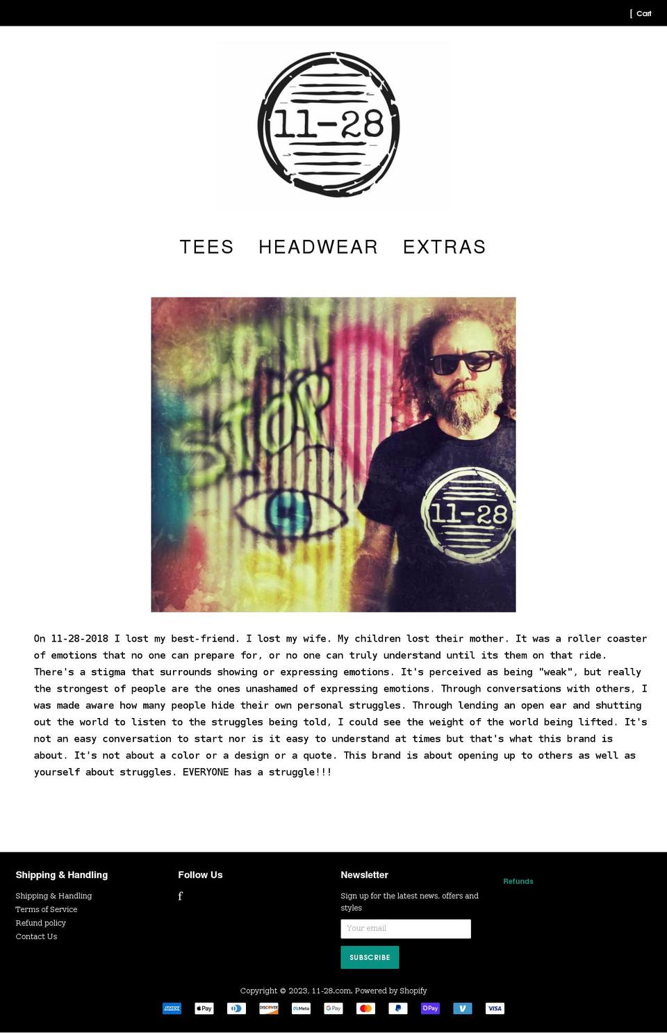 11-28.com shopify website screenshot