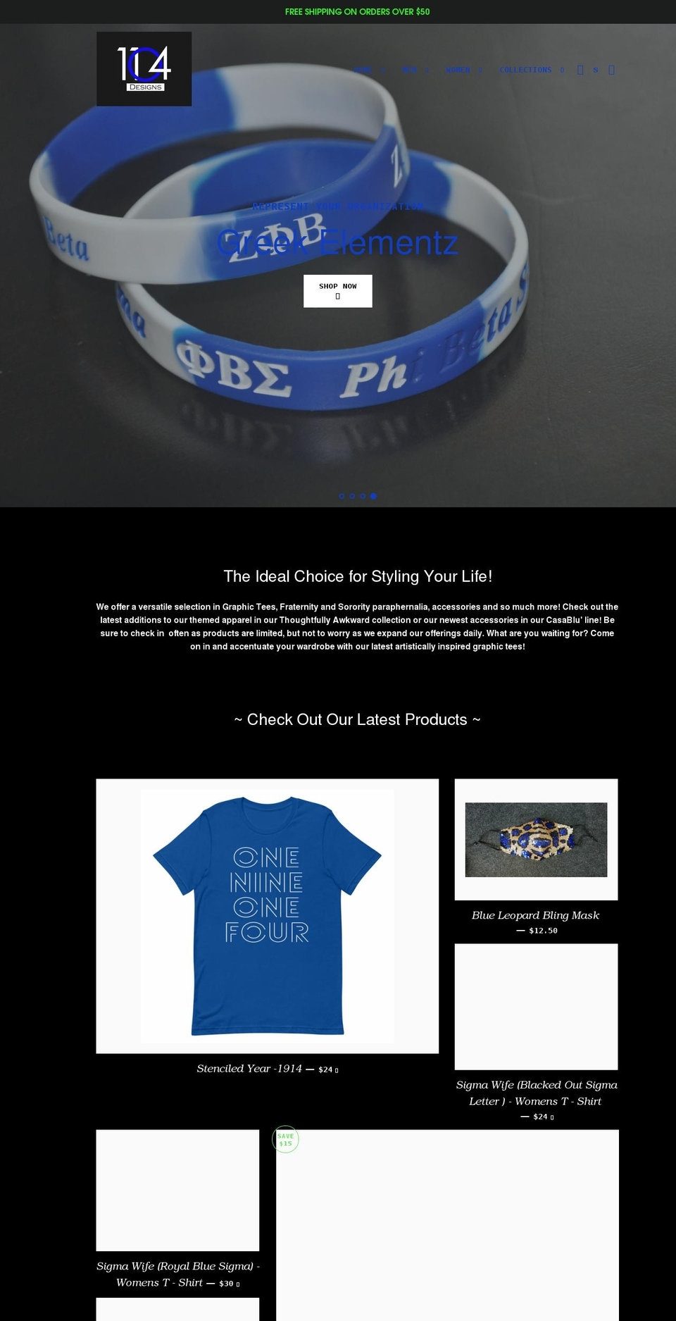 1104designs.com shopify website screenshot