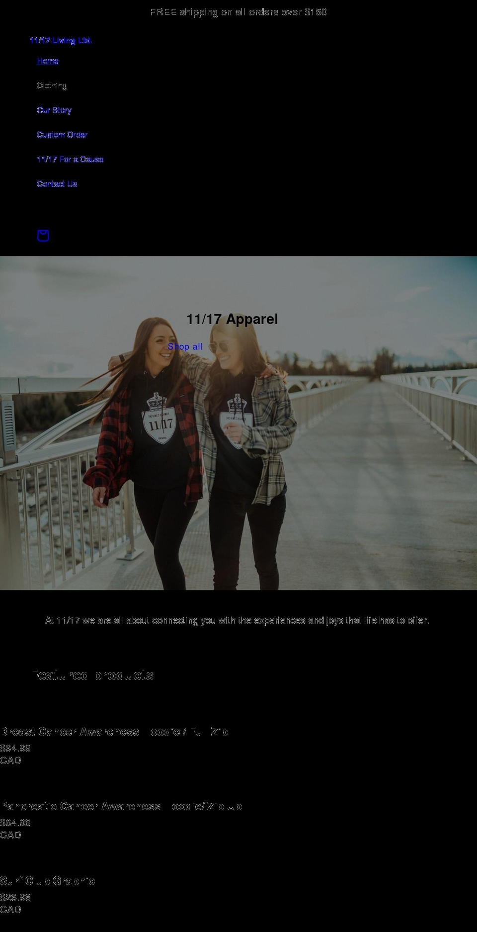 1117apparel.com shopify website screenshot
