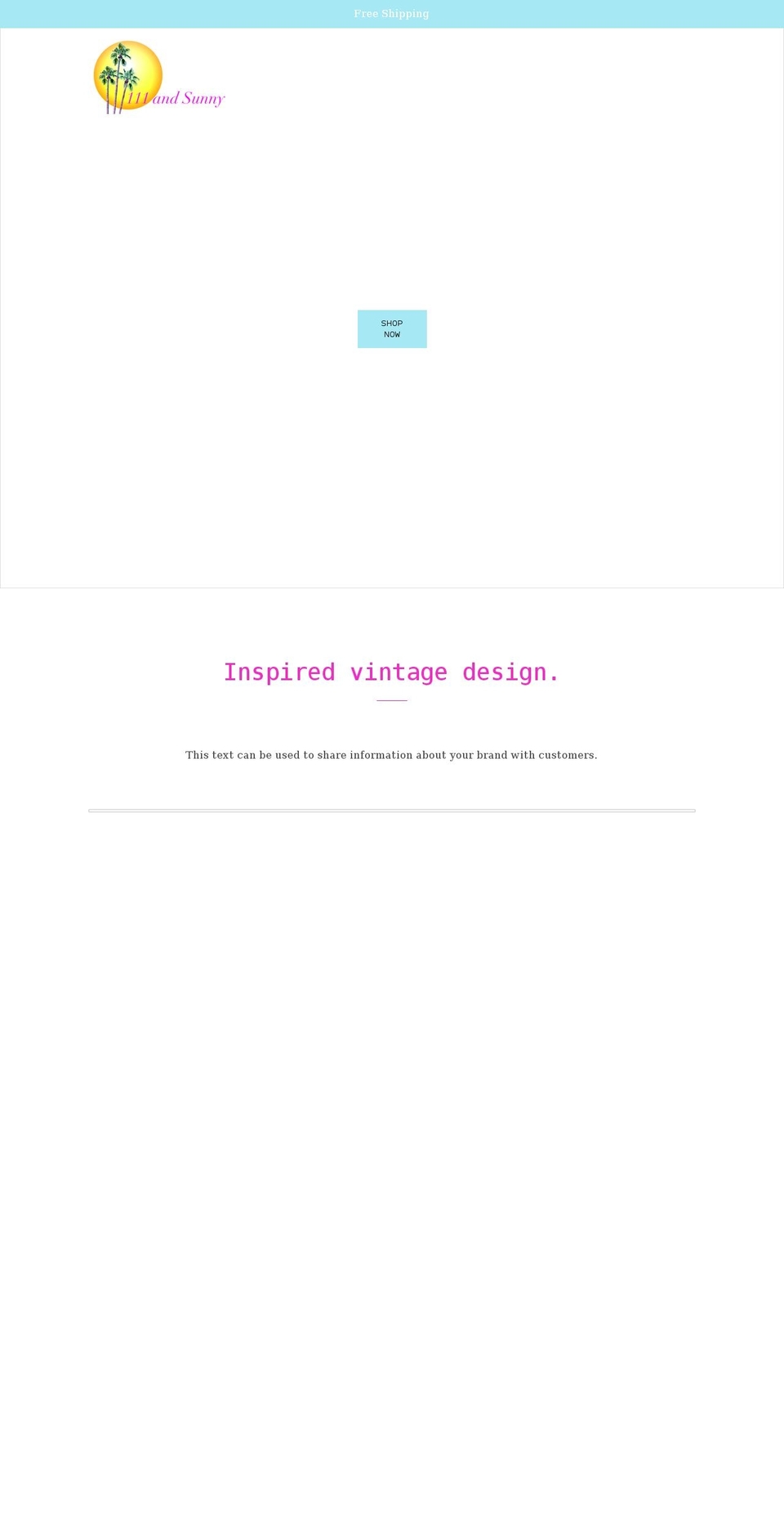 111andsunny.com shopify website screenshot