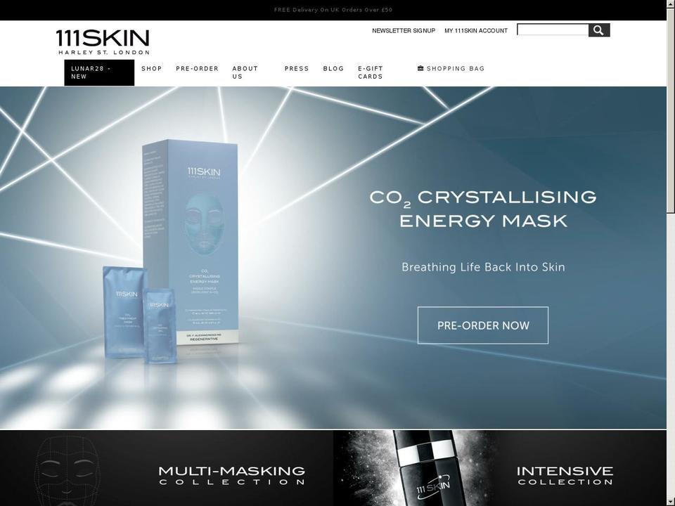 111skin.com shopify website screenshot