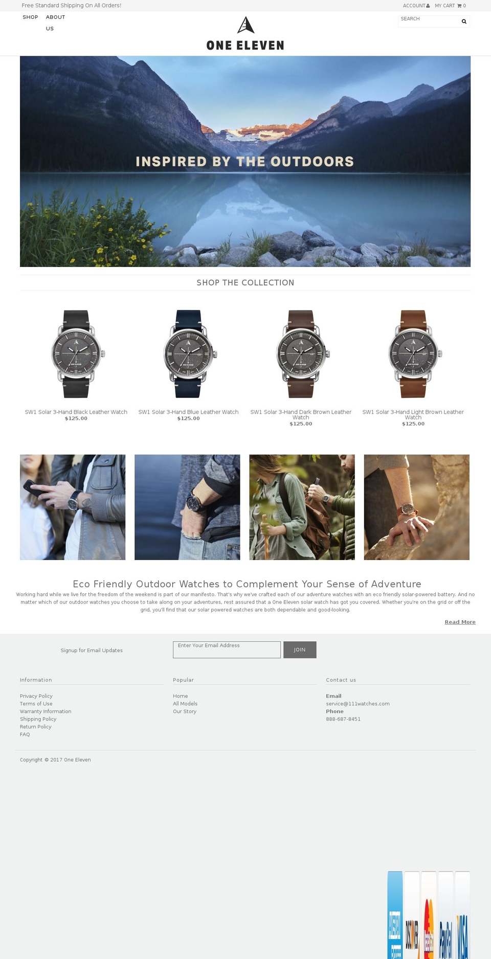 One Eleven Production Shopify theme site example 111watches.com