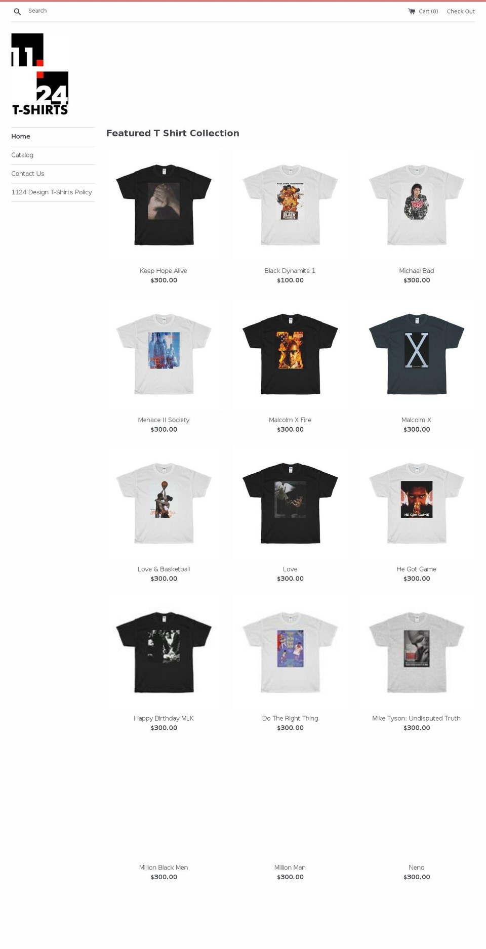 1124design-tshirts.com shopify website screenshot