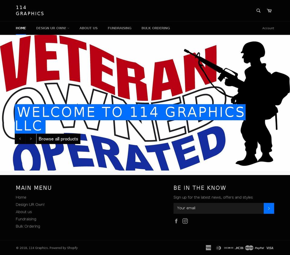 114graphics.com shopify website screenshot