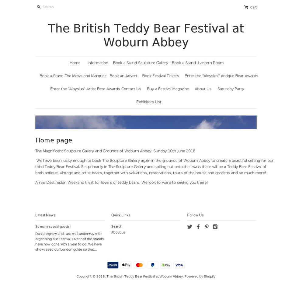 115yearsofteddybears.com — Shopify storefront screenshot