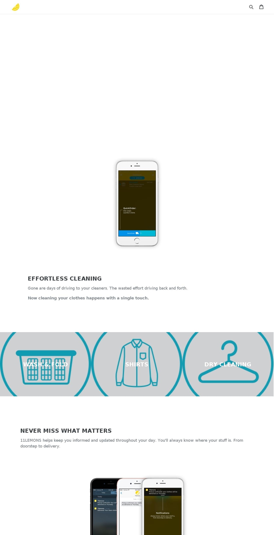 11lemons.com shopify website screenshot