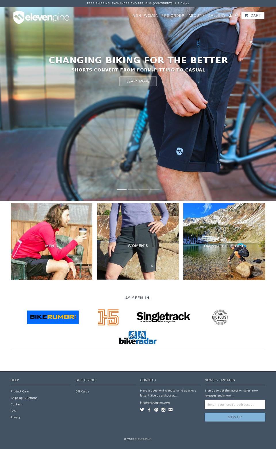 11pine.com — Shopify storefront screenshot