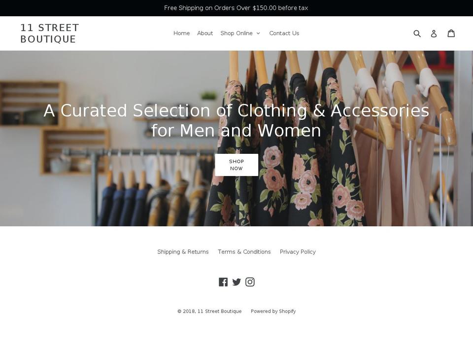 11streetboutique.com shopify website screenshot