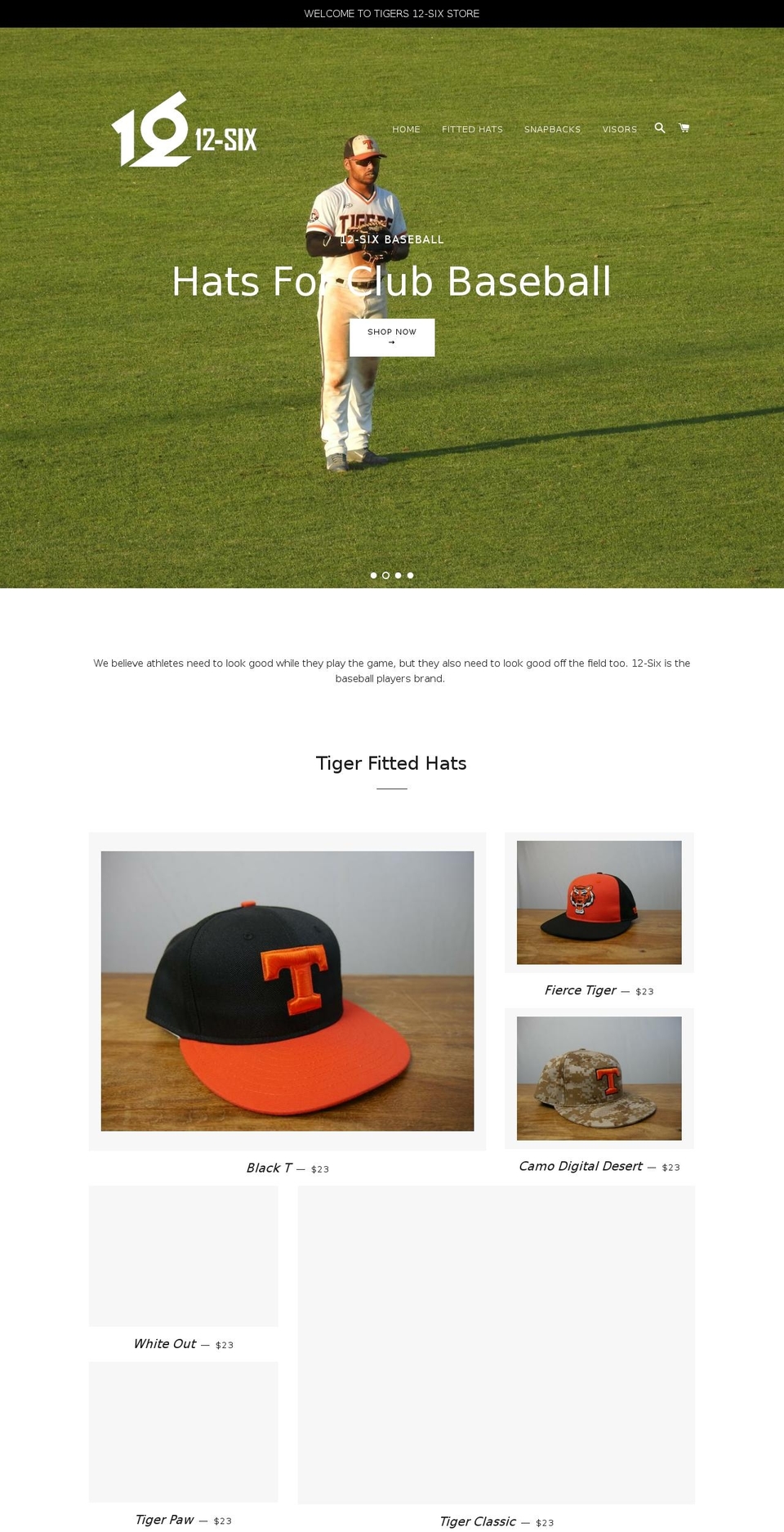 12-six.com shopify website screenshot