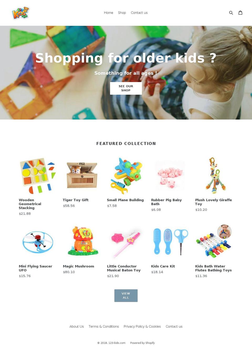 123-kids.com — Shopify storefront screenshot