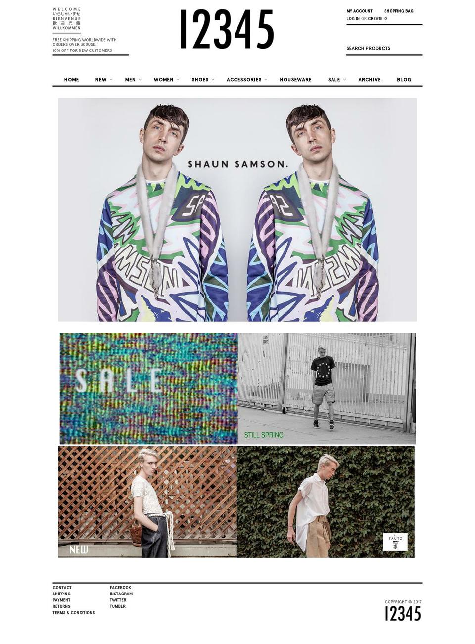 12345-clothing.com shopify website screenshot