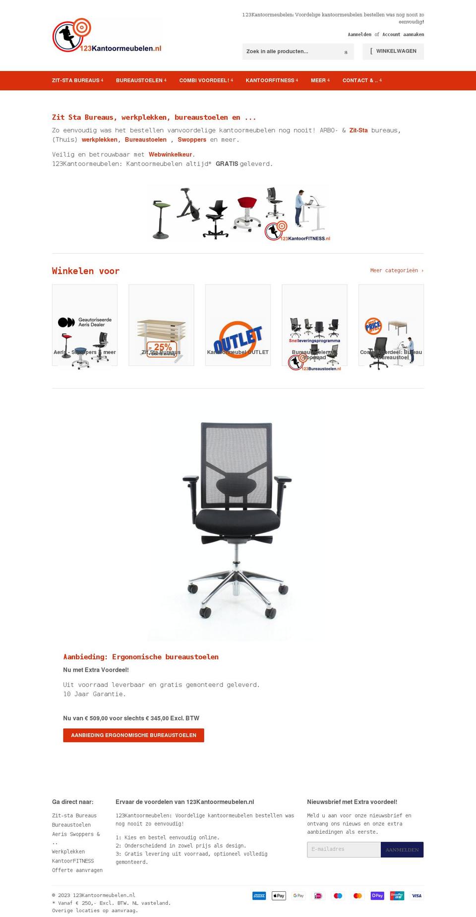 123kantoormeubelen.nl shopify website screenshot