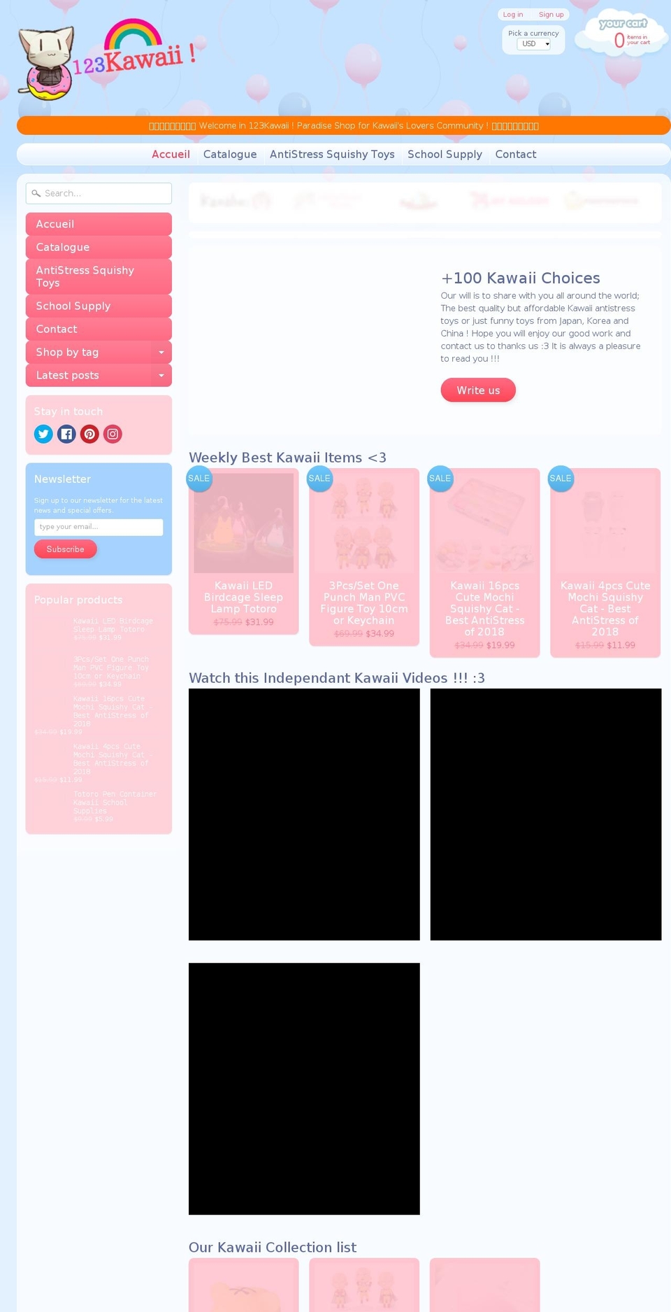 123kawaii.com — Shopify storefront screenshot