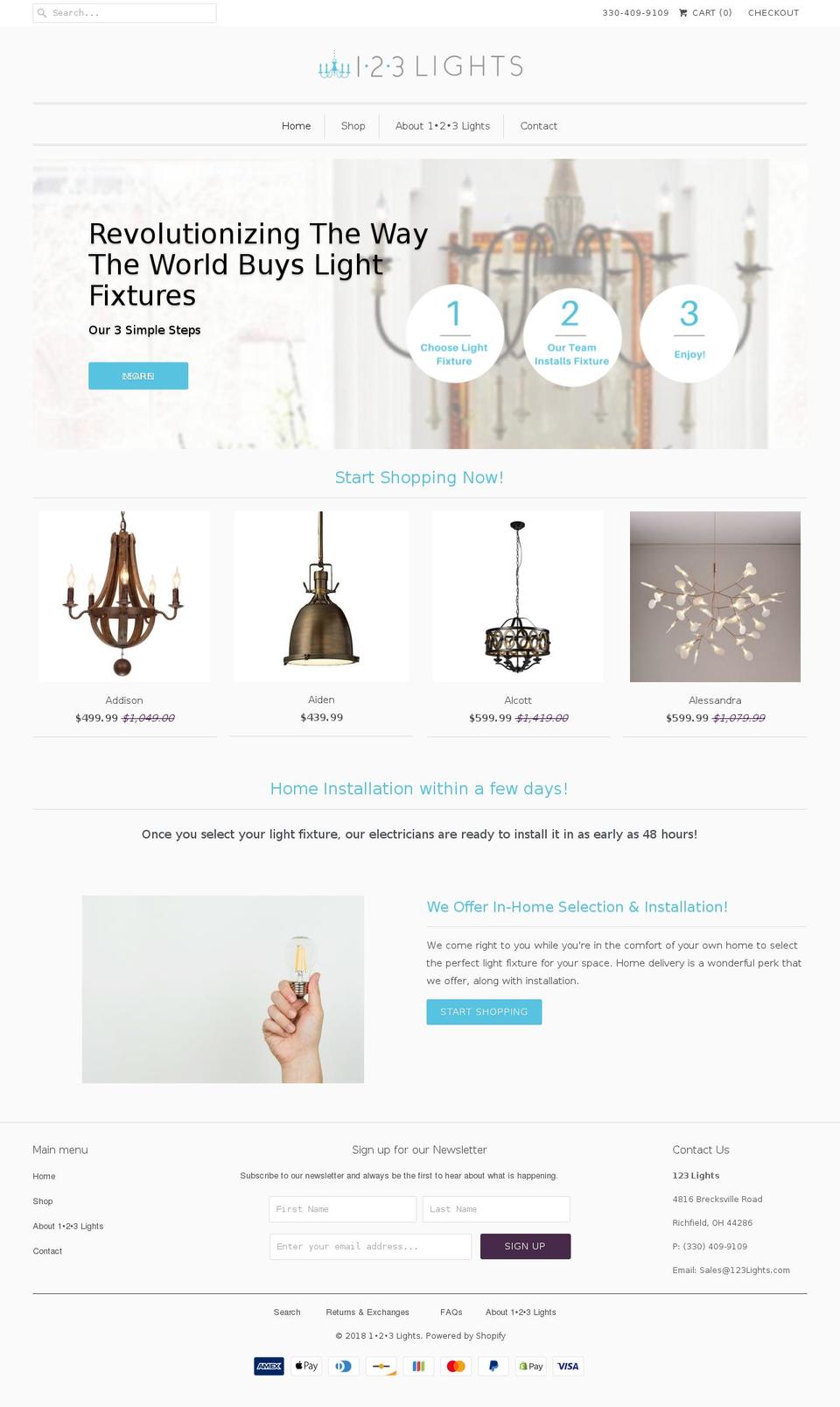 123lights.com — Shopify storefront screenshot