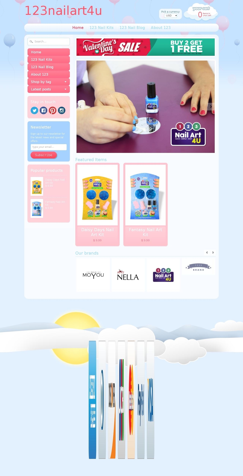 123nailart.com shopify website screenshot