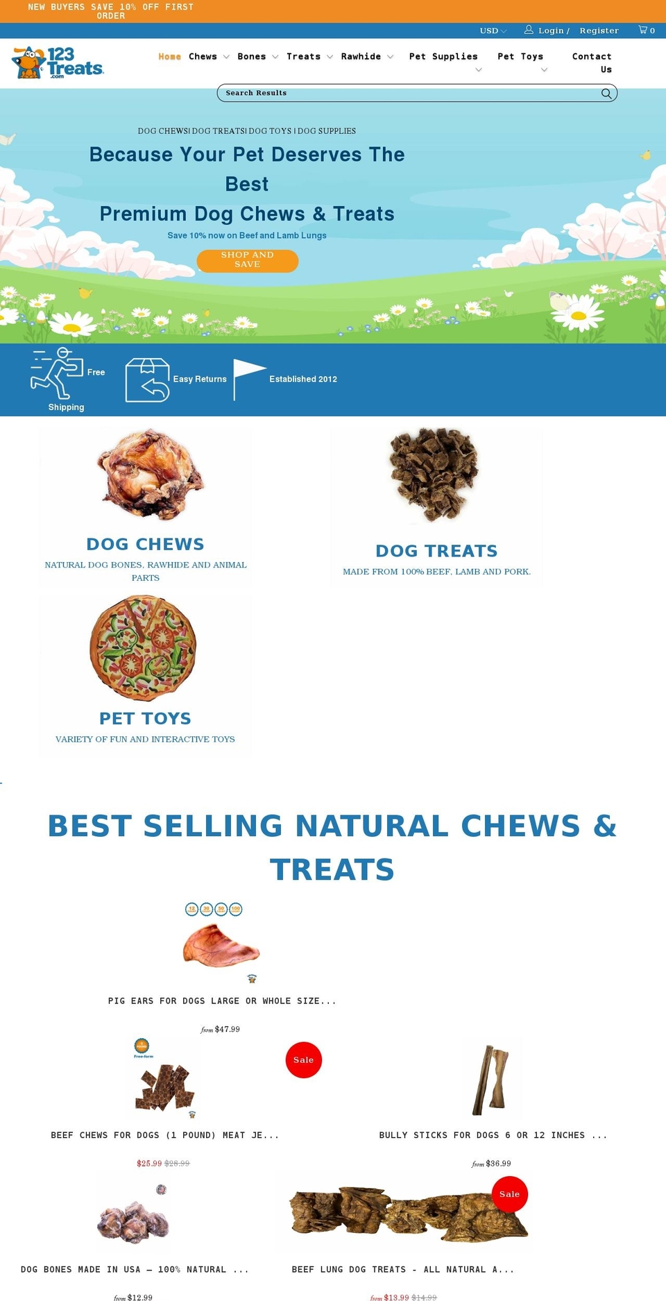123treats.com shopify website screenshot