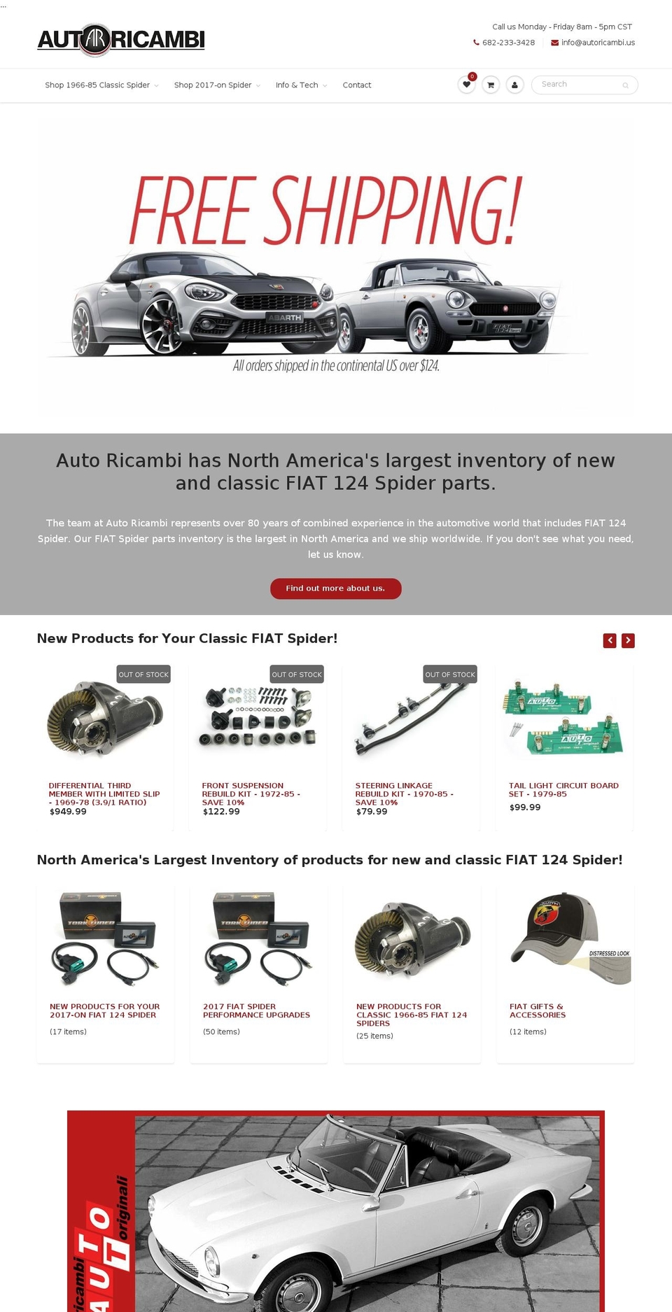 124spider.net shopify website screenshot