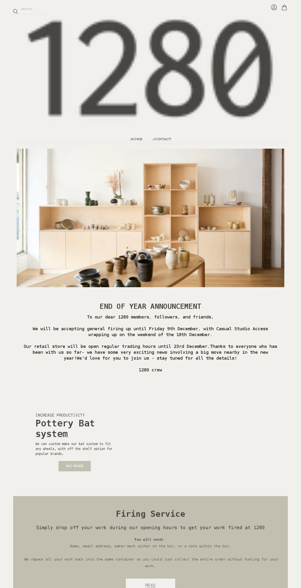 1280.gallery shopify website screenshot