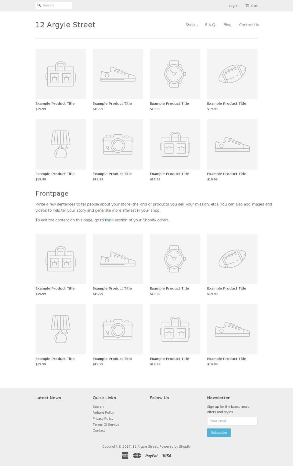 12argylestreet.com shopify website screenshot