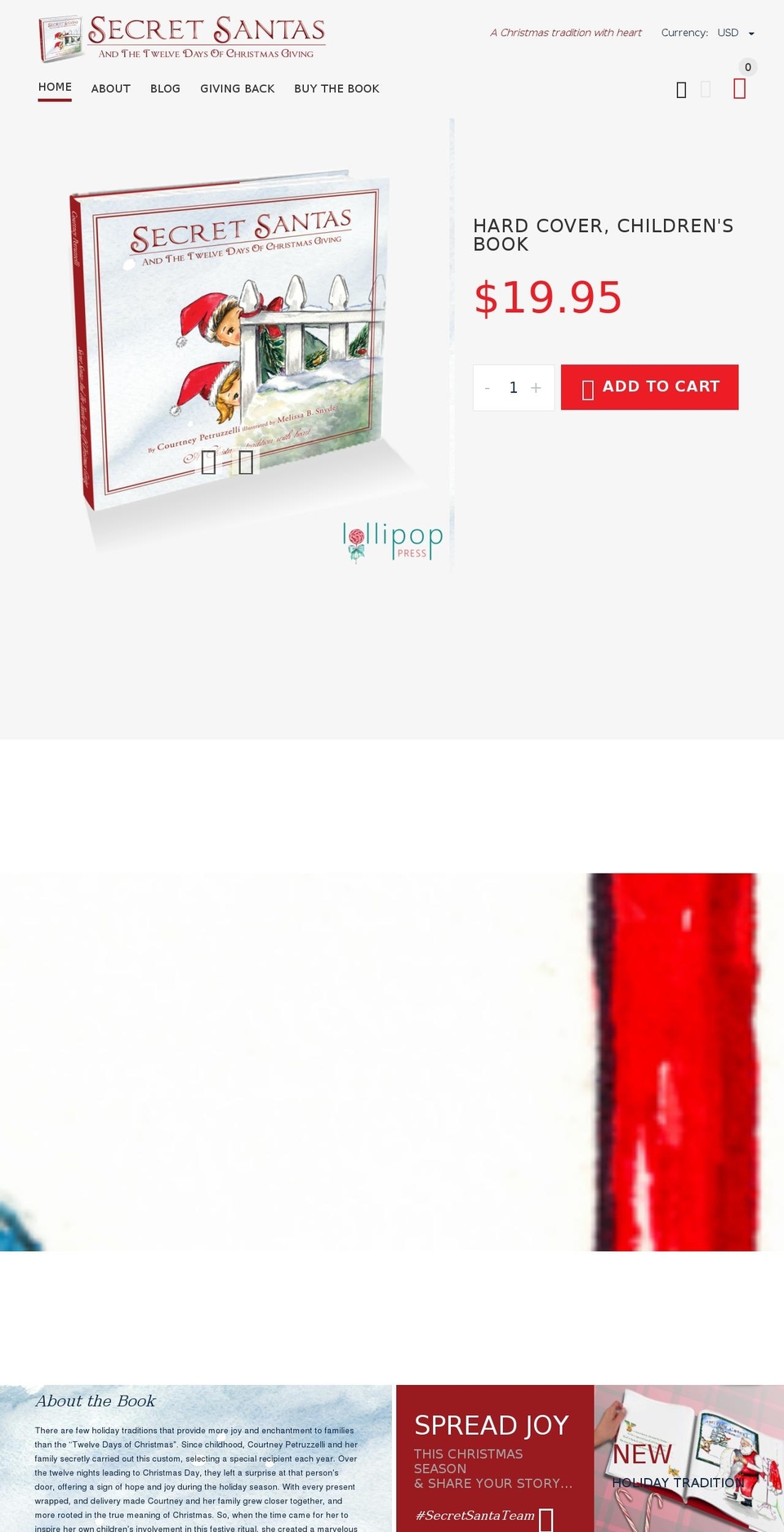 Secret Santas Shopify theme site example 12daysofchristmasgiving.com