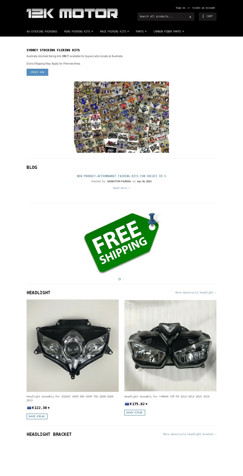 12kmotor.com.au shopify website screenshot