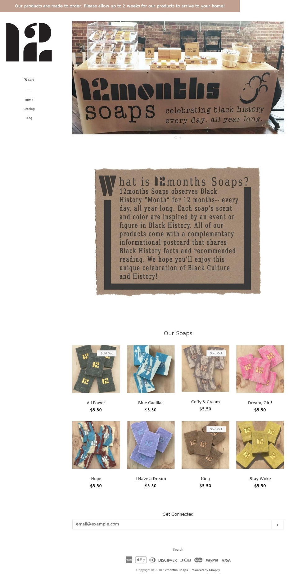12monthssoaps.com — Shopify storefront screenshot