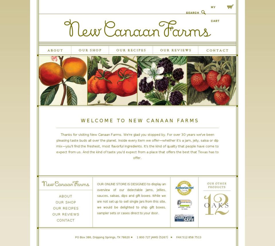 12oaksjams.com shopify website screenshot