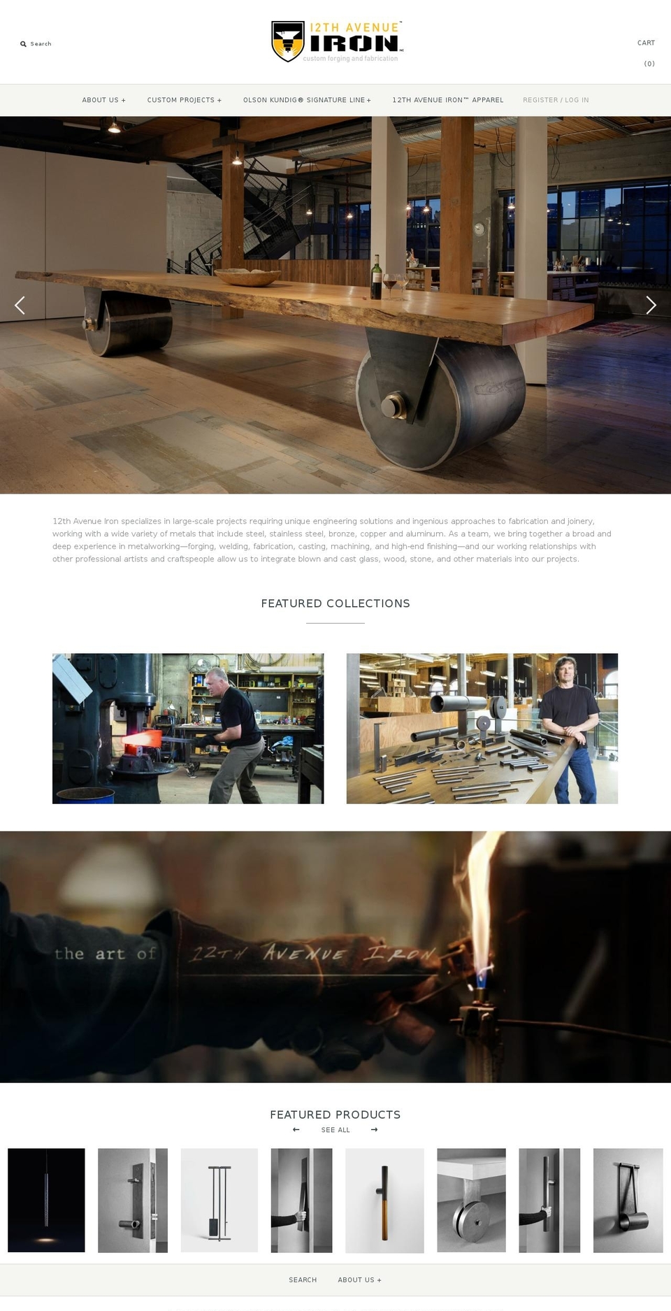 12thavenueiron.com shopify website screenshot