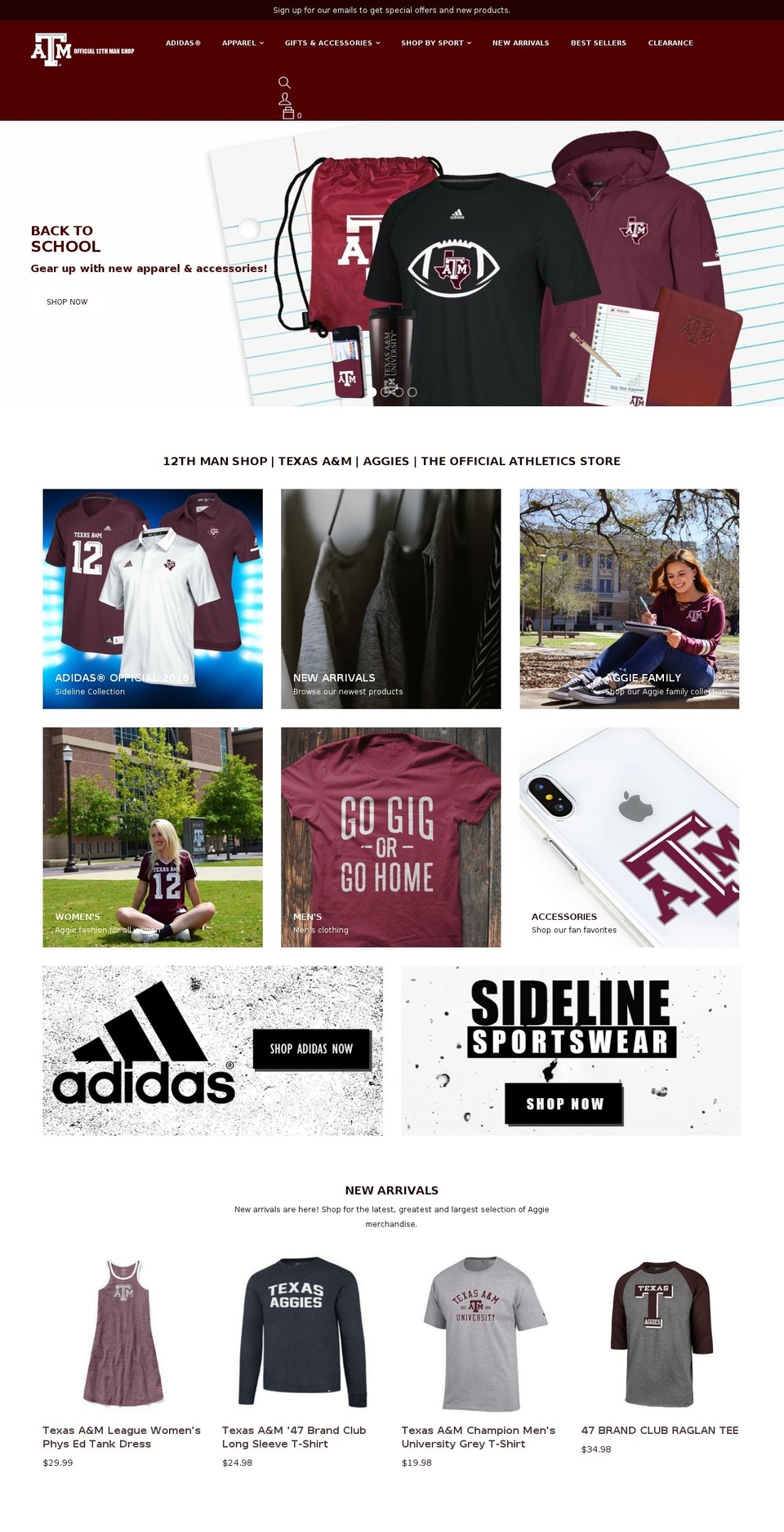 12thmanshop.com shopify website screenshot