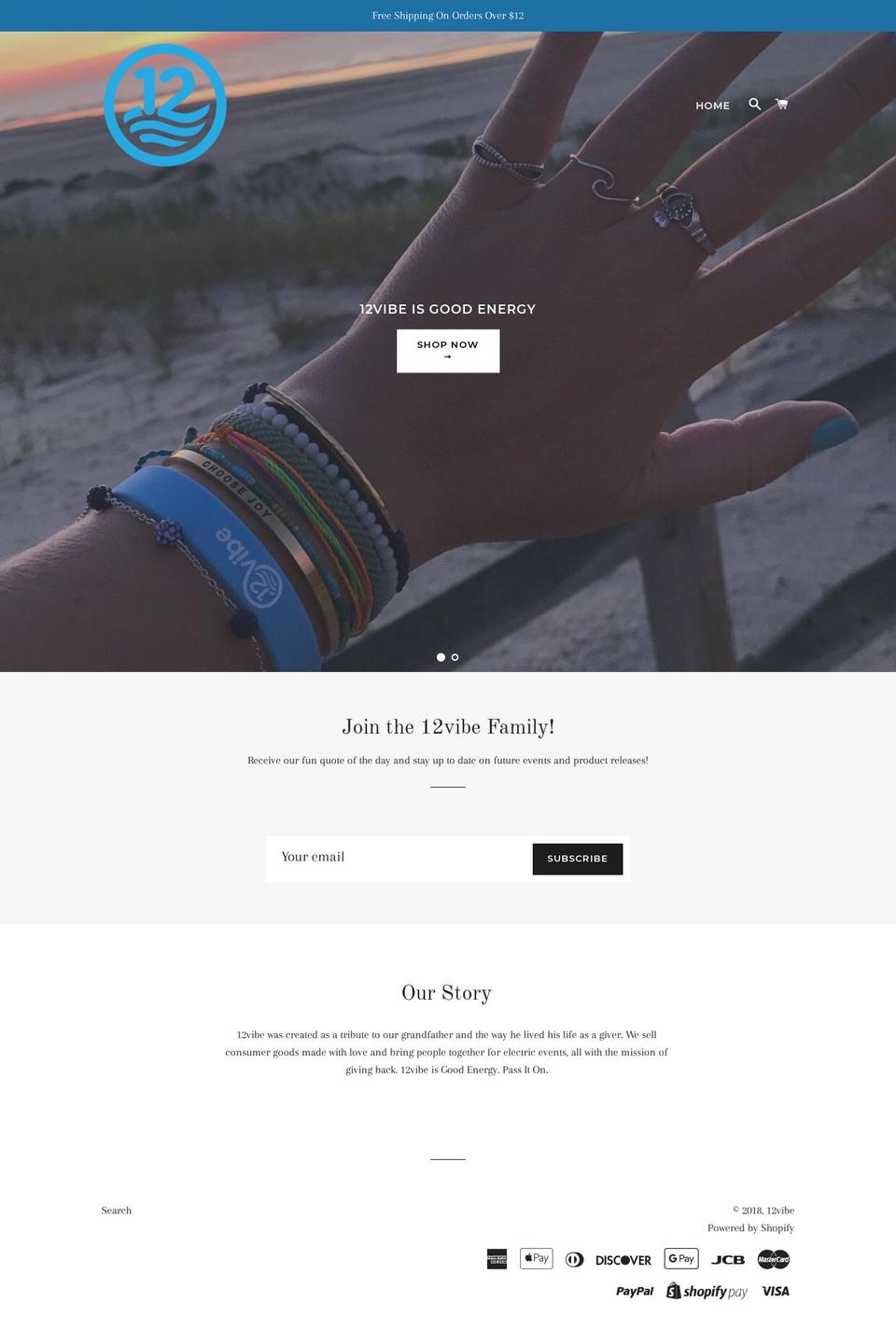 12vibe.com shopify website screenshot