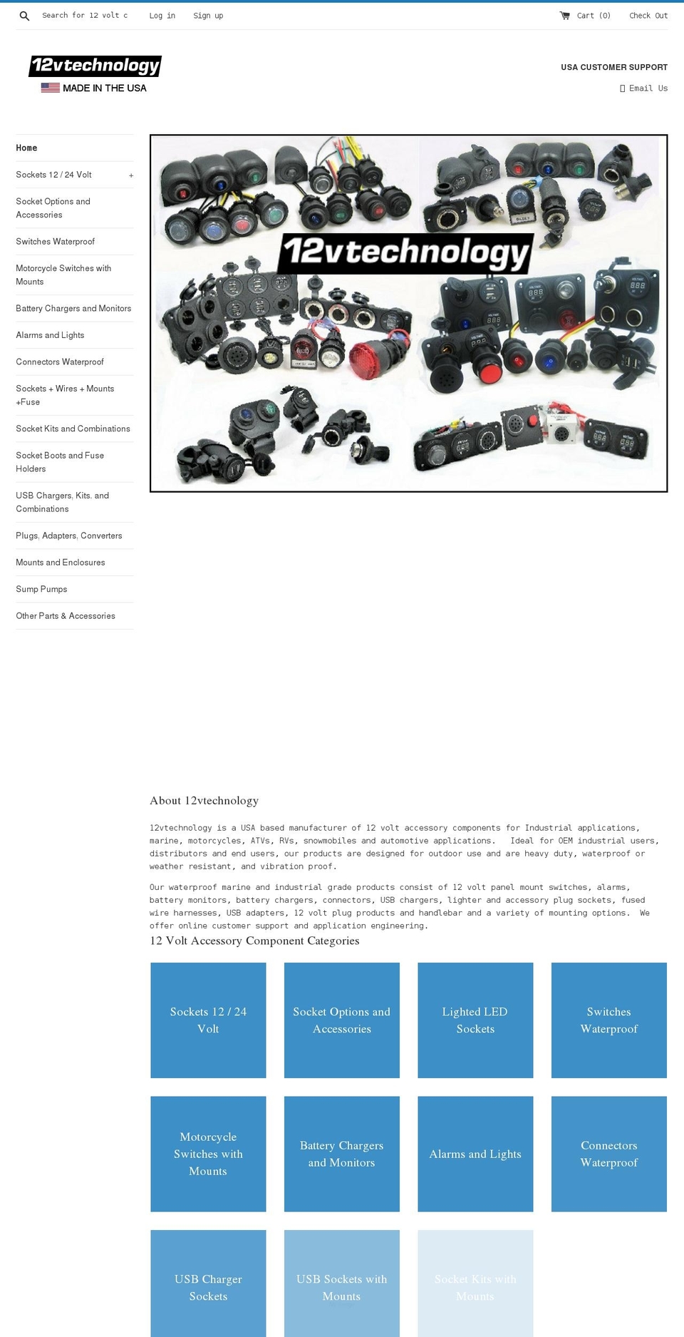 12vtechnology.com shopify website screenshot