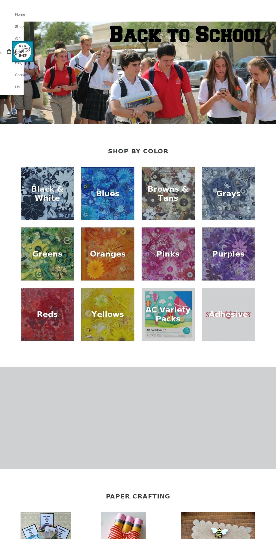 12x12cardstock.shop shopify website screenshot