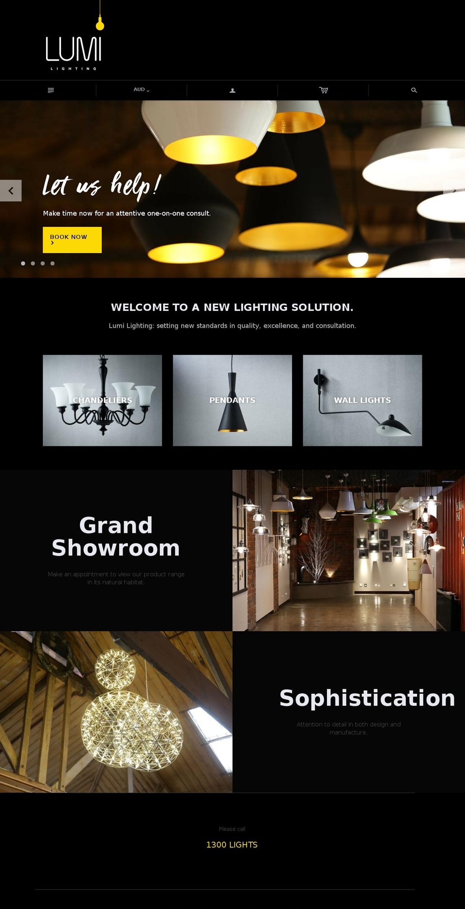 1300lights.com.au shopify website screenshot