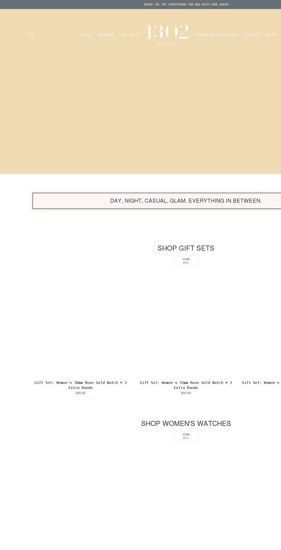 1302watch.com shopify website screenshot