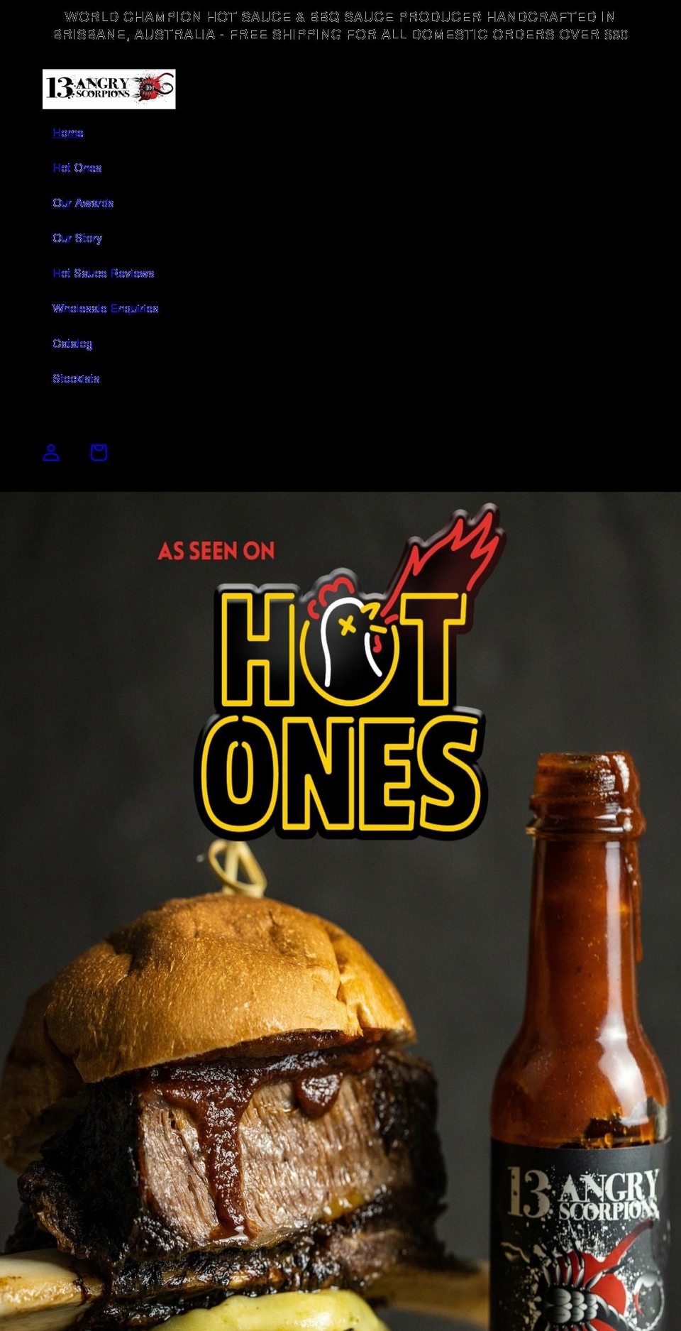 13angryscorpions.com shopify website screenshot