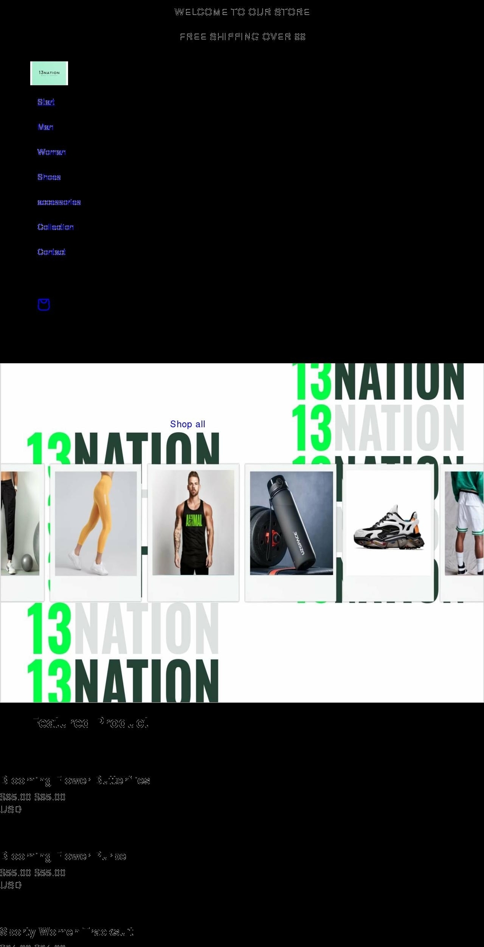 13nation.com shopify website screenshot