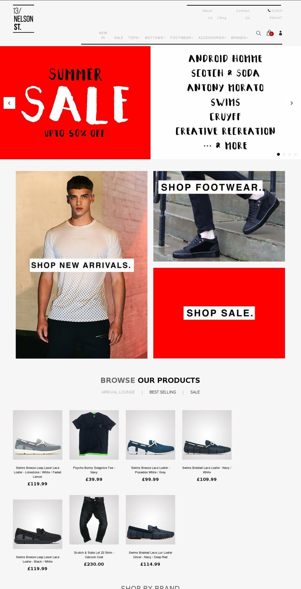 13nelsonst.co.uk shopify website screenshot