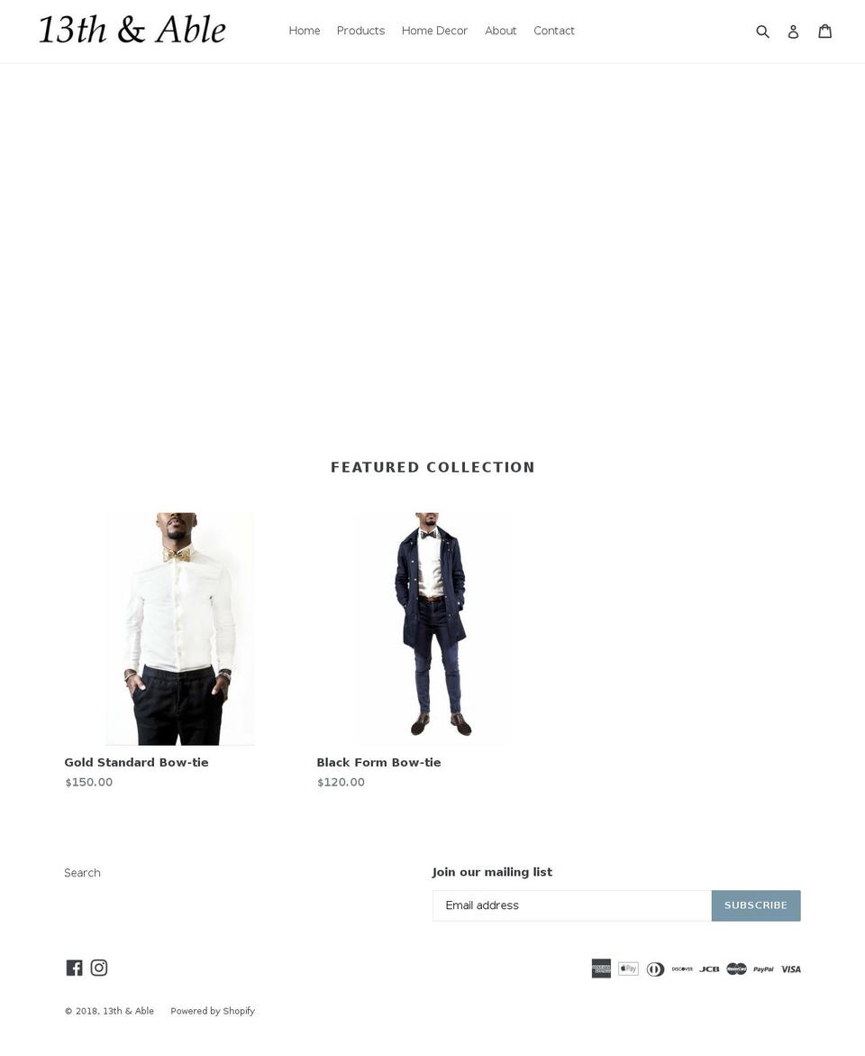 13thandable.com — Shopify storefront screenshot