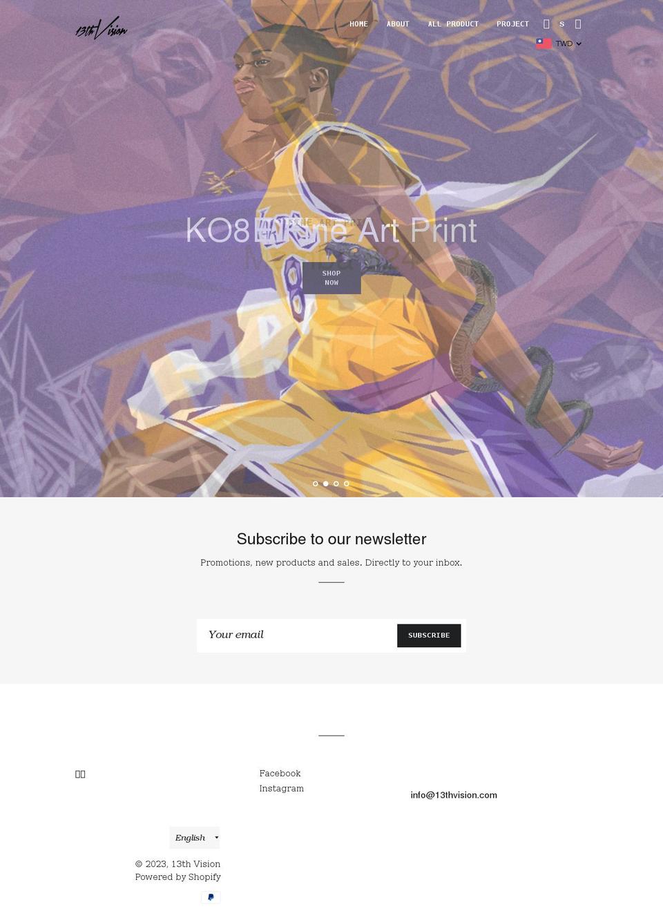 13thvision.com — Shopify storefront screenshot