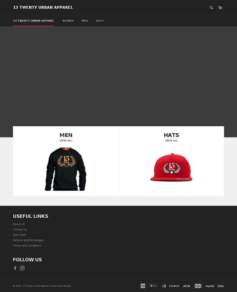 13twentyurbanapparel.com — Shopify storefront screenshot