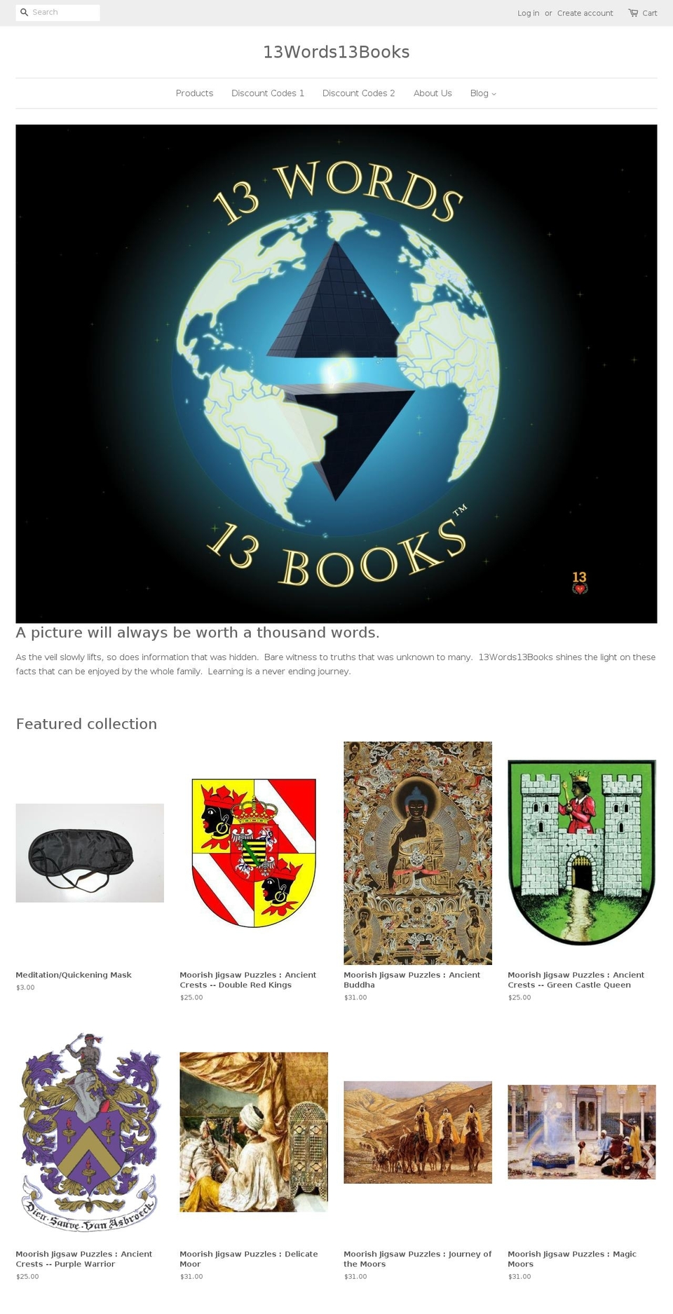 13words13books.com — Shopify storefront screenshot