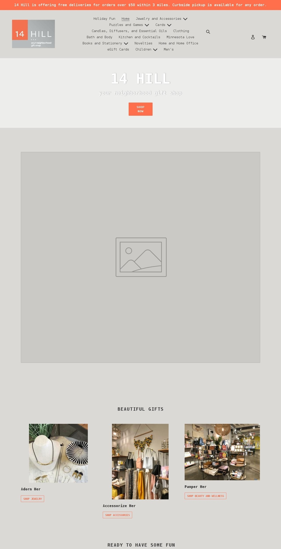 14-hill-gift-shop.myshopify.com shopify website screenshot