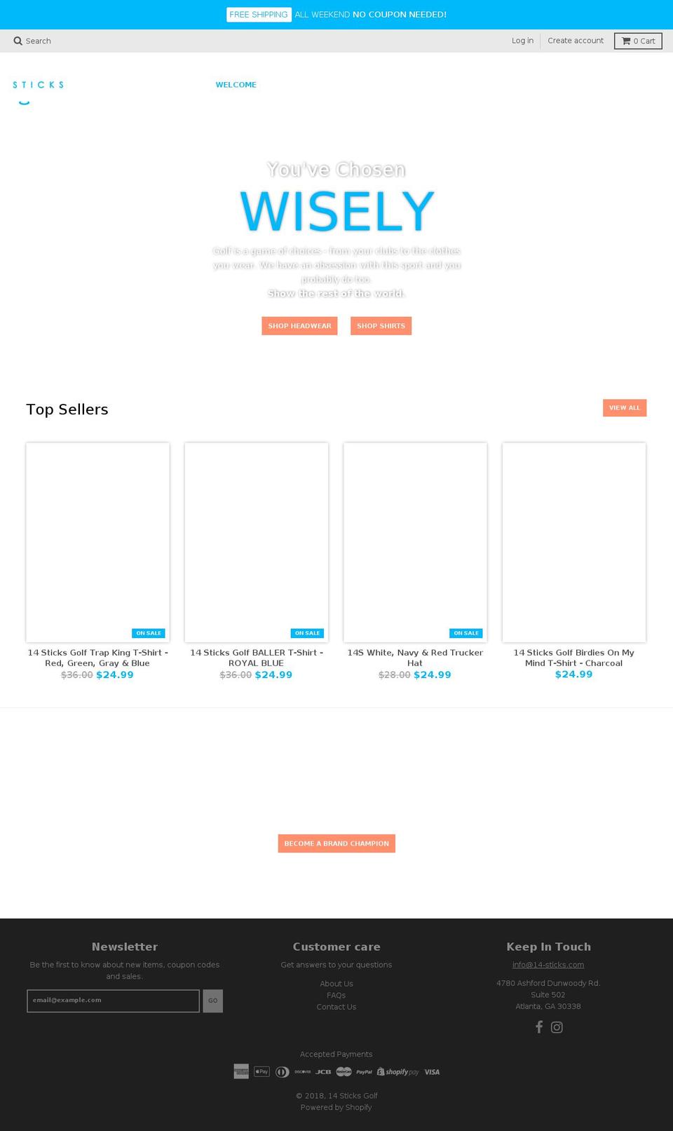 14-sticks.com shopify website screenshot