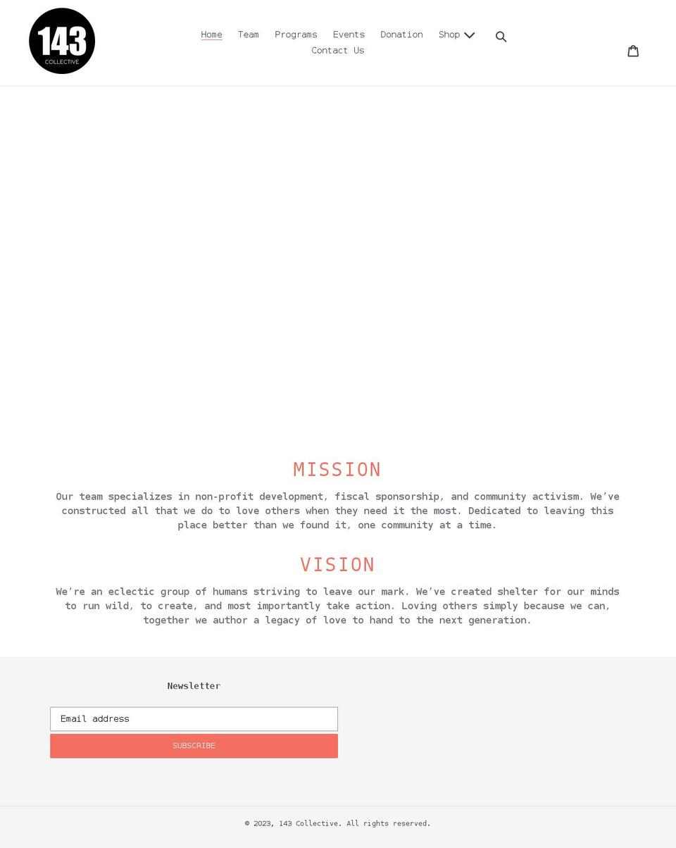 143collective.org shopify website screenshot