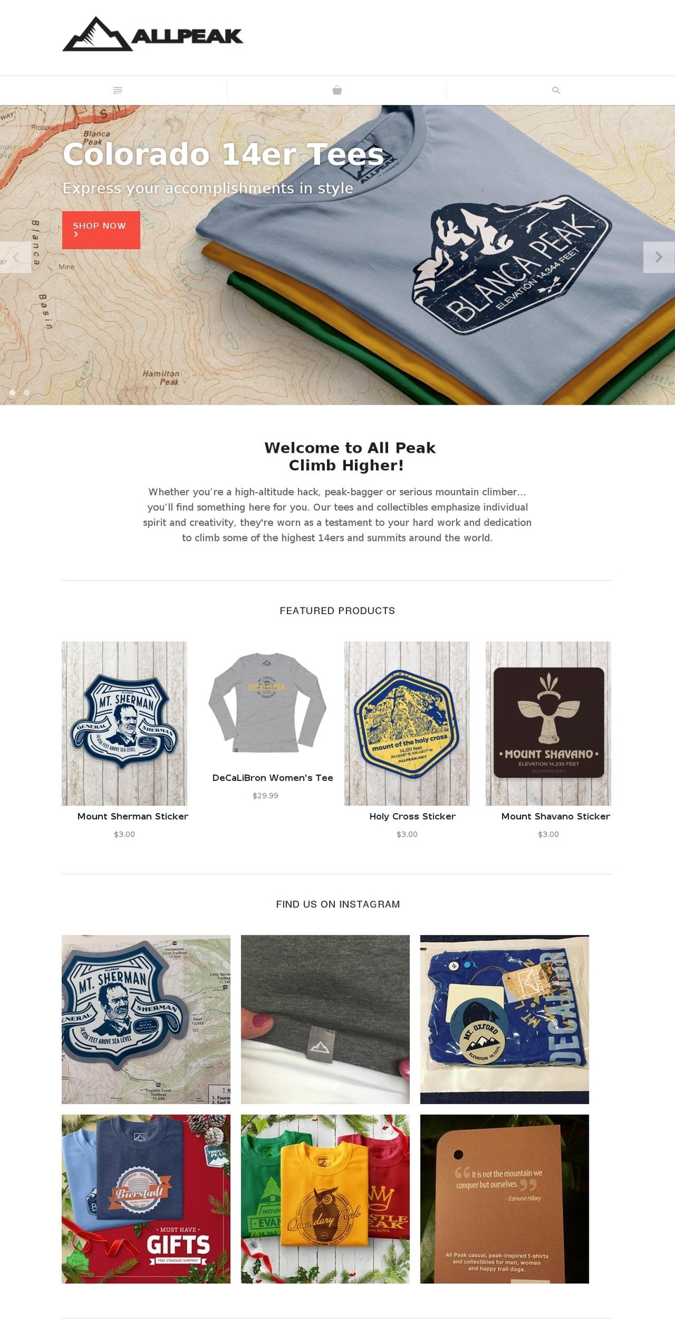 14ertees.com — Shopify storefront screenshot