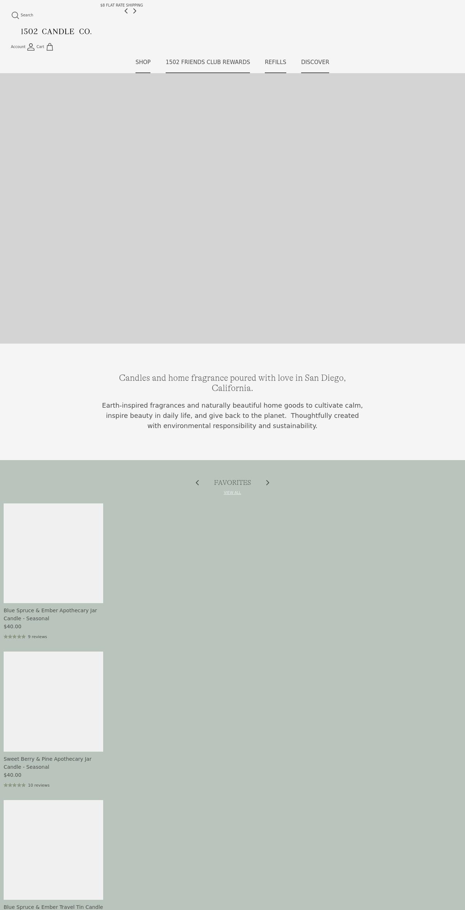 1502candleco.com shopify website screenshot