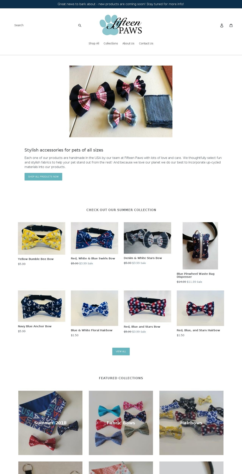 15paws.com — Shopify storefront screenshot