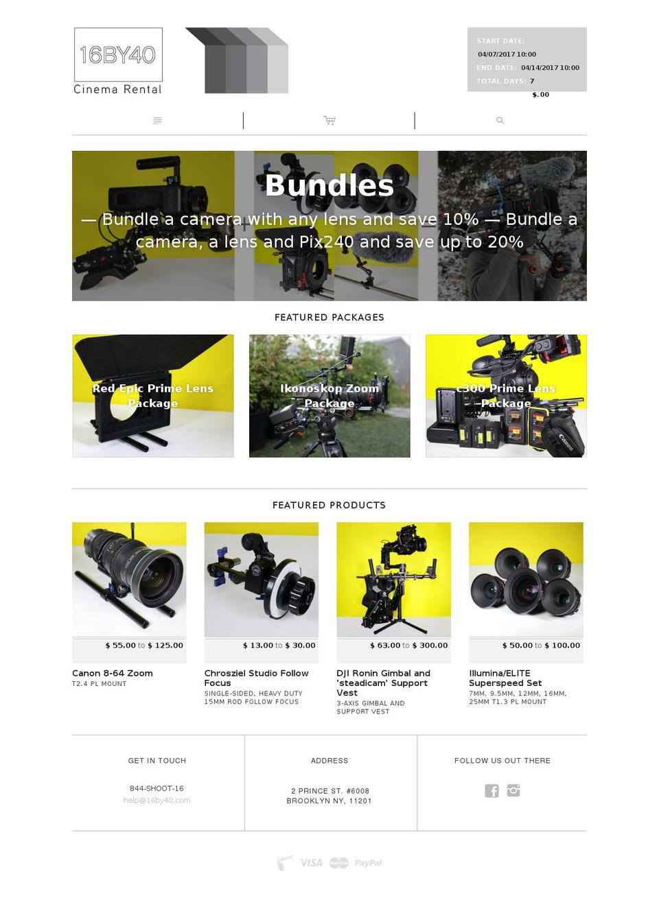 16by40.com shopify website screenshot