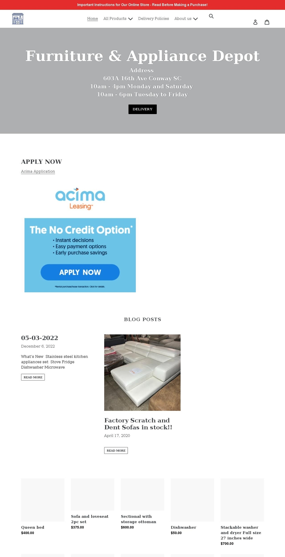 16thavenuewarehouse.com shopify website screenshot