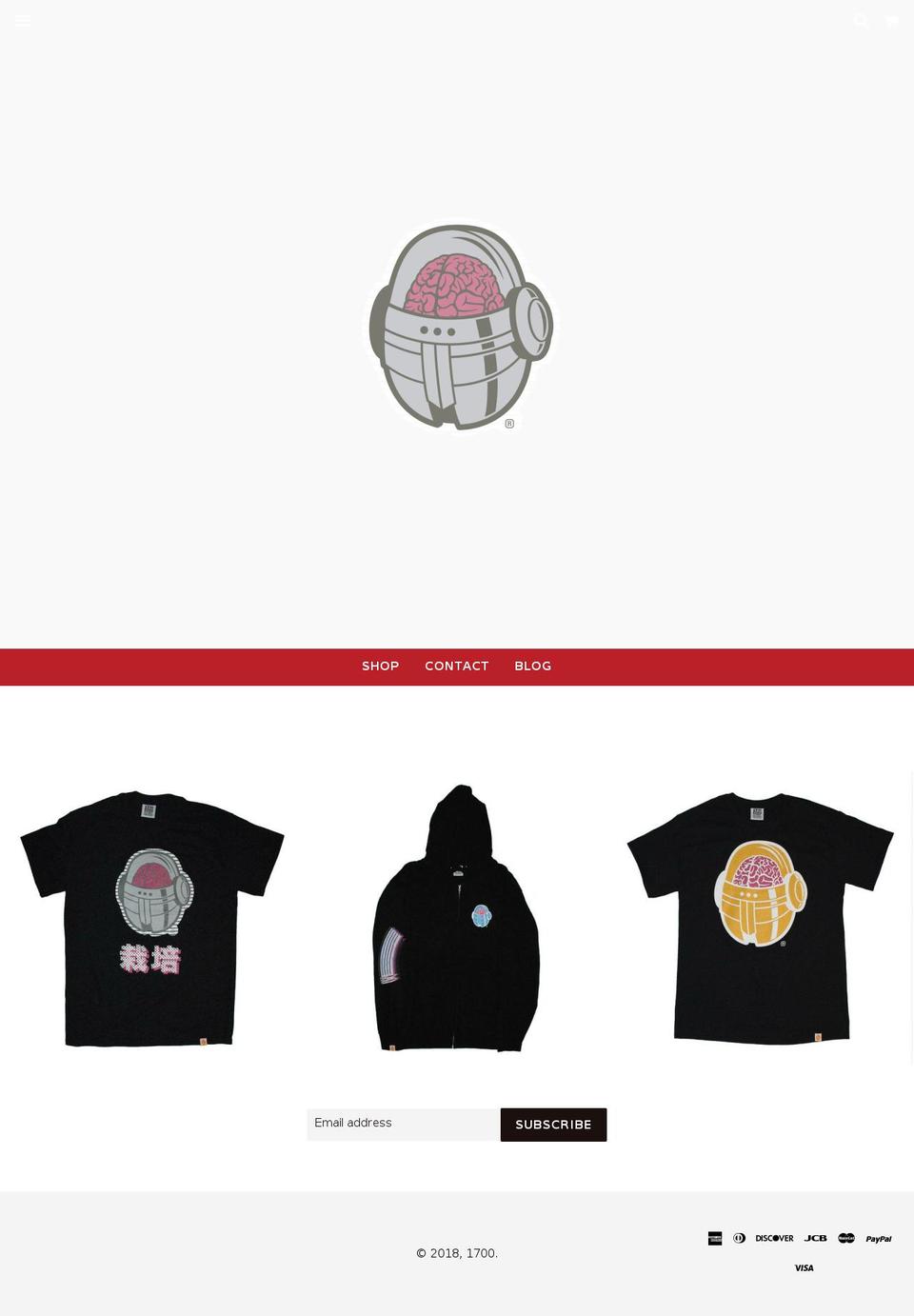 1700official.com shopify website screenshot